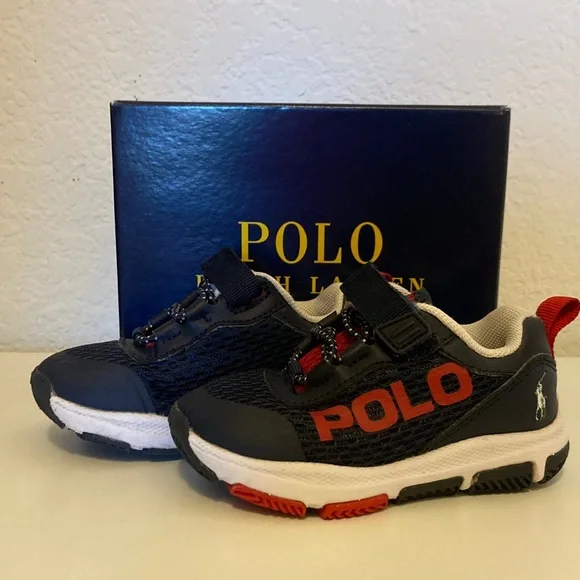 Polo by Ralph Lauren Kids Dark Blue and Red Sneakers - Picture 1 of 6